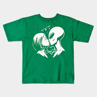 Alien Kissing Human Kids T-Shirt